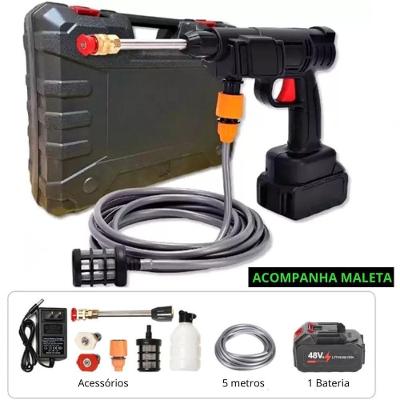 Lavadora de Alta Pressão sem Fio Aquilae 48V 1000W Preto Carregador Bivolt 110V 220V