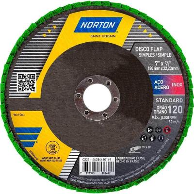 Flap-disc Disco de Desbaste-acabamento R244 Standard Grao 120 7 180 mm Desbaste e Acabamento Norton