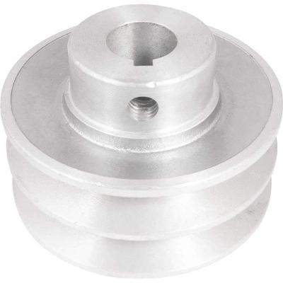 Polia de Alumínio 2 Canais Perfil a 80mm Furo 19mm Pronta para Uso Vonder