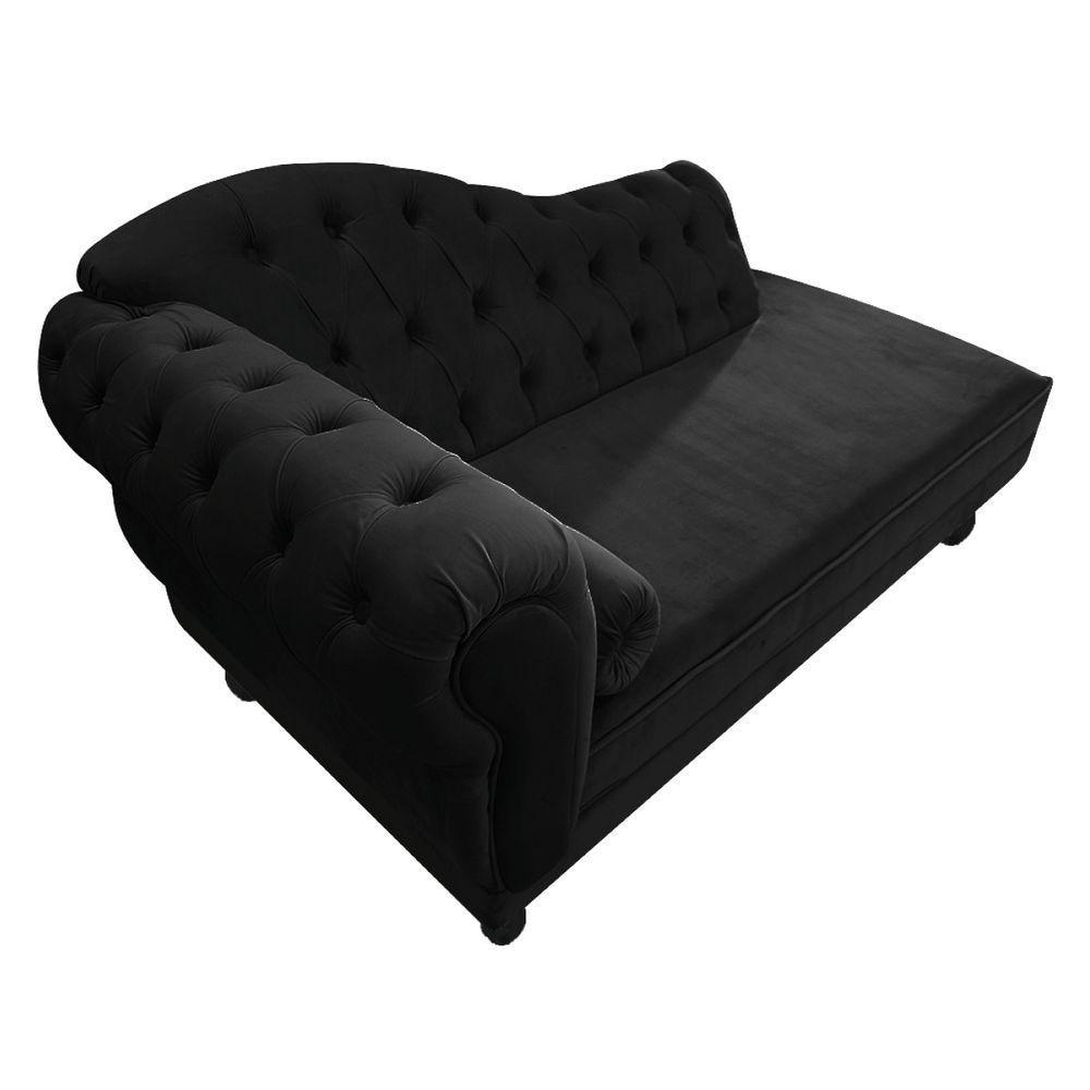 Diva Recamier Diana 130Cm Lado Direito Suede Preto - 4