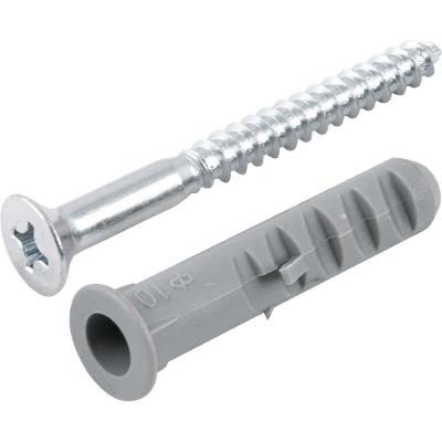 Parafuso para Madeira com Bucha de Nylon 10,0mm Phillips 6,1mm X 65,0mm Zincado Vonder