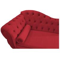 Diva Recamier Diana 130Cm Lado Direito Suede - Amarena Móveis Cor Vermelho - 3