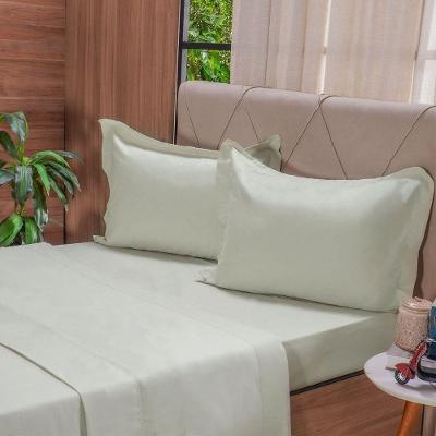 Jogo de Cama Solteiro 200 Fios Liso 3 Peças 100% Algodão Verde Broto Tessi