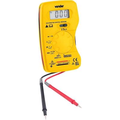 Multímetro Digital MDV 0300 Mede Tensão AC DC Corrente Resistência Teste Diodo Portátil Vonder