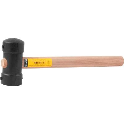 Martelo de Borracha 40 mm Cabo em Madeira para Assentamento de Pisos Preto Vonder
