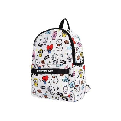 Mochila Escolar de Costas Miniso Brasil Personagens Bt21 Poliester Branco Unico