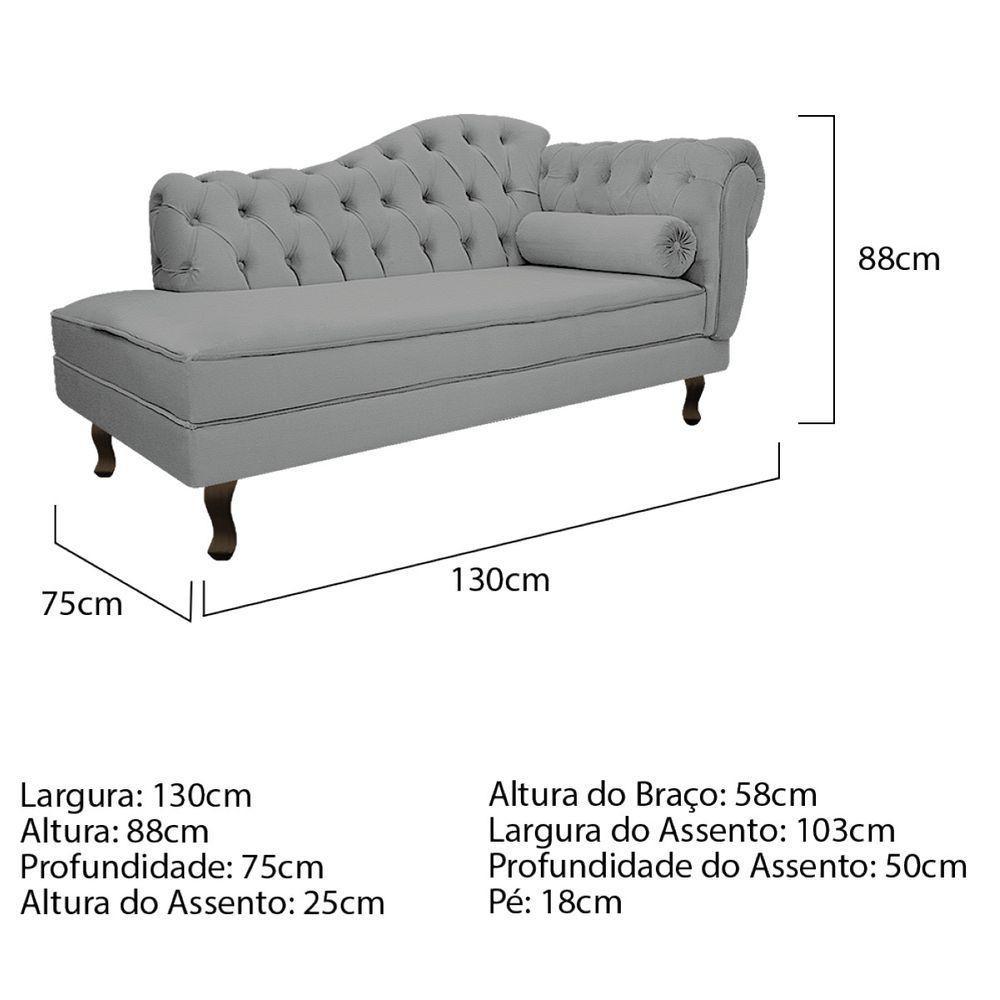 Diva Recamier Diana 130Cm Lado Esquerdo Corano - Doce Sonho Móveis Cor Preto - 6