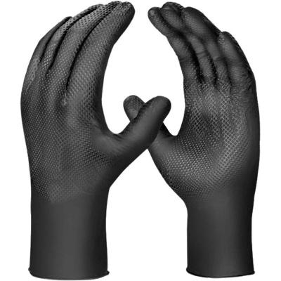 Luva Nitrílica Descartável Ambidestra sem Talco Sensiflex Grip Textura Antiderrapante Preta XG Danny