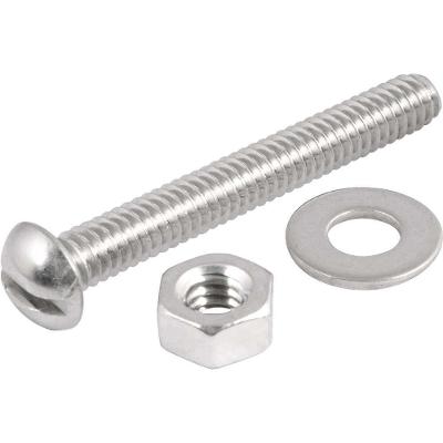 Parafuso Máquina com Porca e Arruela 1-4 X 2 Aço Inox Cabeça Redonda Vonder