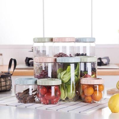 Conjunto de Potes Plásticos com Tampa Organização de Alimentos Polipropileno Vedação em Silicone