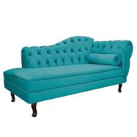 Diva Recamier Diana 130Cm Lado Esquerdo Suede - Amarena Móveis Cor Azul Turquesa - 1