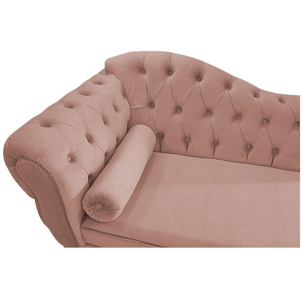 Diva Recamier Diana 130Cm Lado Direito Suede - Amarena Móveis Cor Rosê - 3