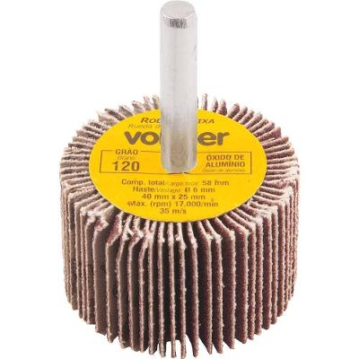 Roda de Lixa 40mm X 25mm com Haste Grão 120 Lixamentos Acabamentos Superfícies Diversas Vonder