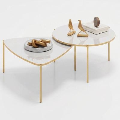 Mesa de Centro Lina e Cleia Bali MDF Aço 118CM Dourada DJ Móveis