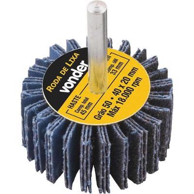 Roda de Lixa com Haste Roda de Lixa 40mm X 20mm Grão 50 Vonder