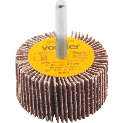 Roda de Lixa 50mm X 25mm com Haste Grão g 60 Corte Uniforme Vonder