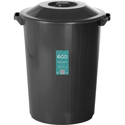 Lixeira Plástica Eco 35L Polipropileno Tampa Removível Preta Plasvale