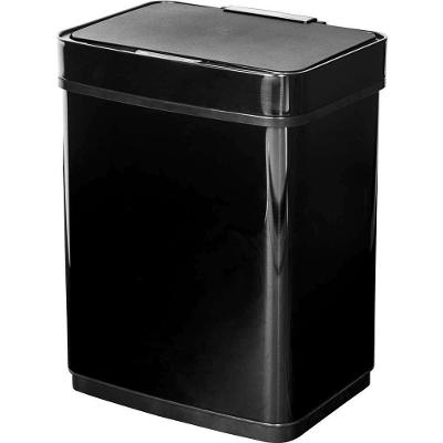 Lixeira com Sensor de Abertura 50L Aço Inox Automática Preta Vonder