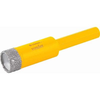 Serra Copo Diamantada 16mm Refrigerada com Haste Corpo Reforcado em Aco Vonder