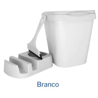 Kit Organizador de Pia Kit Pia Multiuso Elegance 3 em 1 4,8L Plástico Manual Branco OEM