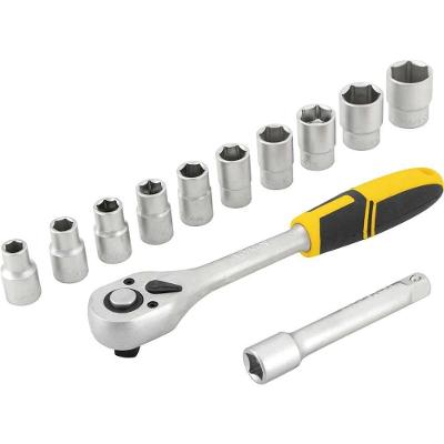 Jogo de Soquetes Sextavados com Catraca Encaixe 1-2 10MM a 24MM 12 Peças Vonder