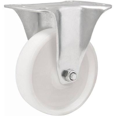 Rodízio Fixo Industrial Leve 5 Nylon para Móveis Bancadas Carrinhos Máquinas Equipamentos Branco