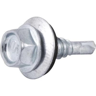 Parafuso Autobrocante Sextavado 6,3mm X 7-8 para Telhados Metálicos com Arruela de Aço Zincado