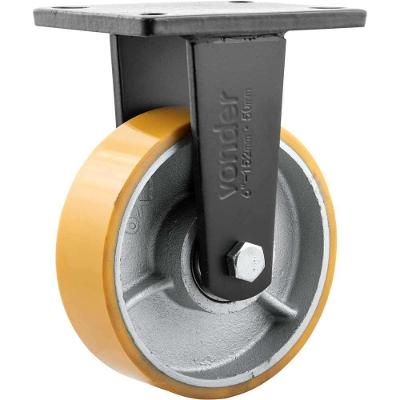 Rodízio Fixo Industrial 6 para Movimentação de Bancadas Máquinas e Equipamentos Laranja Vonder