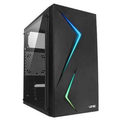 Gabinete Gamer Twin Edge Mid Tower Micro ATX Mini ITX Acrílico LED RGB Preto Vinik