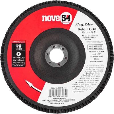 Disco de Desbaste-acabamento Flap-disc Grão 40 4.1-2 115mm Reto Nove54 Ostenvonder