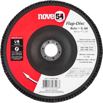 Disco de Desbaste-acabamento Flap-disc 7 180mm Grão 60 Reto Menor Vibração Vonder