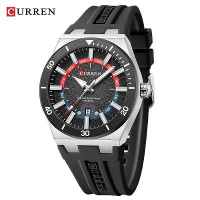 Relógio de Pulso Masculino Esportivo Silicone Preto Cinza Curren Original