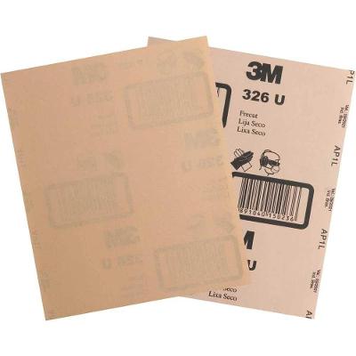 Lixa em Folha para Lixamento a Seco Automotivo 326U Grão P120 Ouro Acabamento Manual
