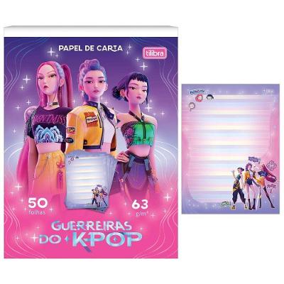 Caderno Colado Papel Carta Tilibra Guerreiras do K-pop 50 Folhas Sortidas