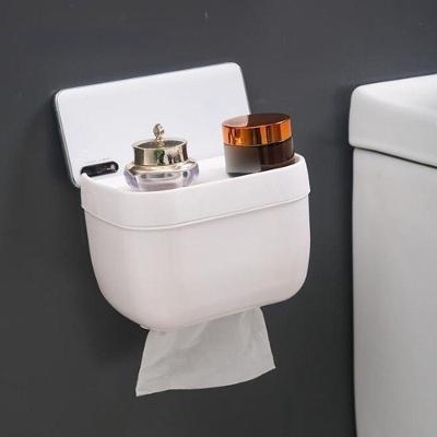 Suporte Organizador de Parede para Banheiro com Papel Higiênico Plástico PP sem Furar Branco
