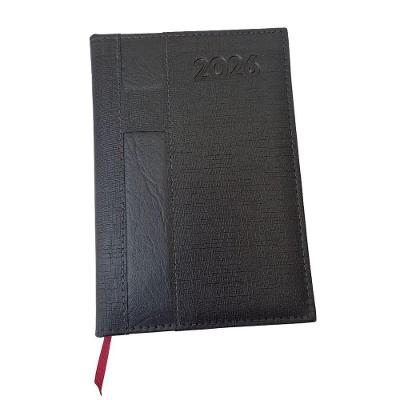 Agenda OEM Agenda Diária 2026 com Suporte para Caneta 352 Páginas Linho Preto
