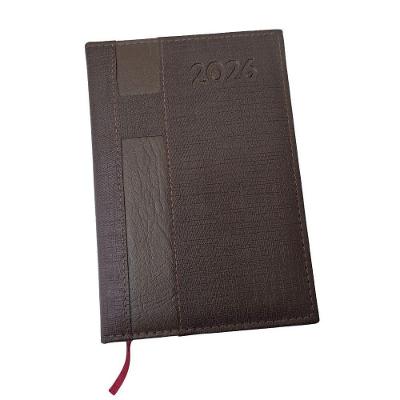 Agenda OEM Diária 2026 com Suporte para Caneta 352 Páginas Linho Marrom