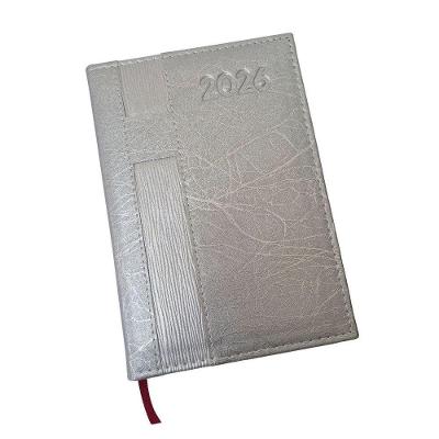 Agenda OEM Diária 2026 com Suporte para Caneta 352 Páginas Prata