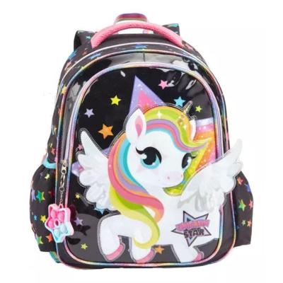 Mochila Infantil Escolar de Costas Denlex Unicórnio Star 3D Poliéster Menina