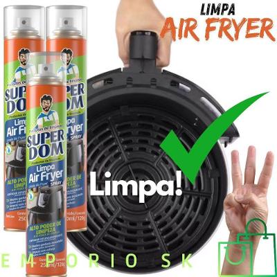 Kit 3 Spray Desengordurante Super Dom Limpa Air Fryer Alto Poder de Limpeza 250ML OEM