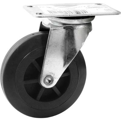 Rodízio Giratório 4 para Carrinho Plataforma Base Chapa Aço Zincado Roda PVC Poliuretano