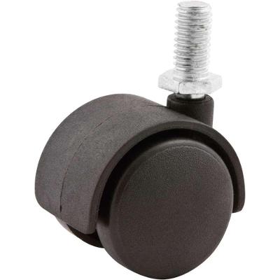 Rodízio Giratório Duplo Leve Vonder 1.9-16 Nylon Preto com Rosca para Cadeiras e Pés de Mesa
