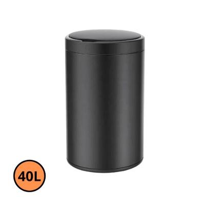 Lixeira Automática com Sensor Redonda 40L Aço Inox Preta Globalmix