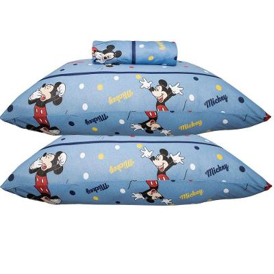 Jogo de Lençol Kazzavip Casal Malha Mista Estampado Disney Mickey Comics Kids 3 Peças Azul Portallar