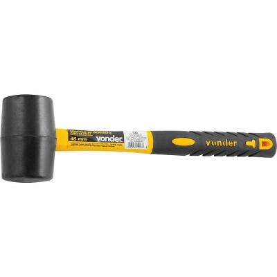 Martelo de Borracha 45mm Cabo em Fibra para Materiais Delicados Preto Vonder