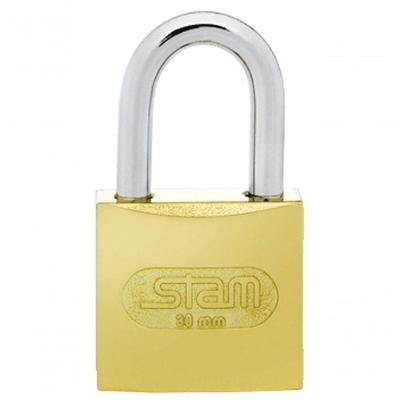 Cadeado Latonado 30mm Melhor Custo Benefício Prático Versátil Dourado Stam Metalúrgica 30mm