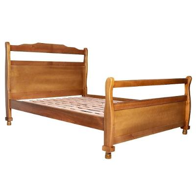 Cama de Casal Inglesa Rustica Madeira Macica Marrom Mogno Mell Milani Movelaria