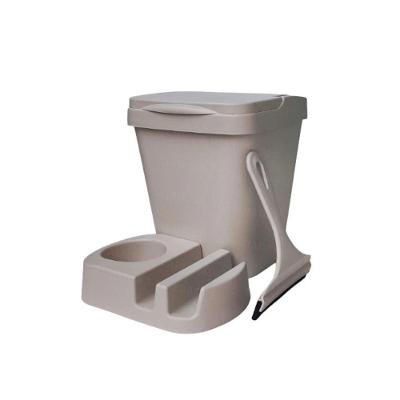 Kit Organizador de Pia Kit Pia Multiuso Elegance 3 em 1 4,8L Plástico Tampa Removível Bege OEM