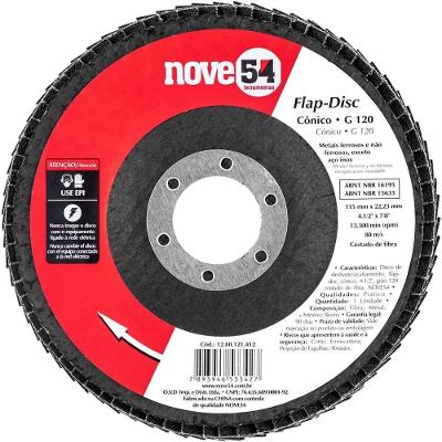 Disco de Desbaste-acabamento Flap-disc Grão 120 4.1-2 115mm Cônico Metais Não Ferrosos