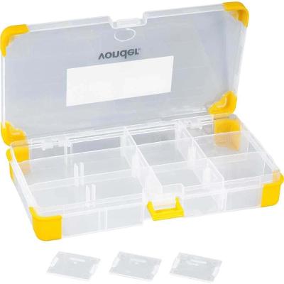 Organizador Plástico OPV 70 para Peças Pequenas com 12 Divisões Transparente e Amarelo Vonder